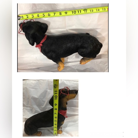 The most adorable red heart shaped glasses wearing dachshund dog puppy decor new - Picture 14 of 16